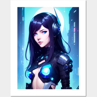 Cyberpunk girl Posters and Art